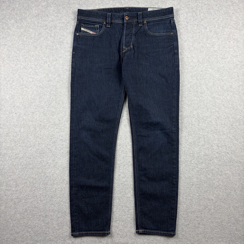 Diesel Jeans Mens 32x30 Blue Larkee Beex Regular Tapered Dark Wash Stretch Denim